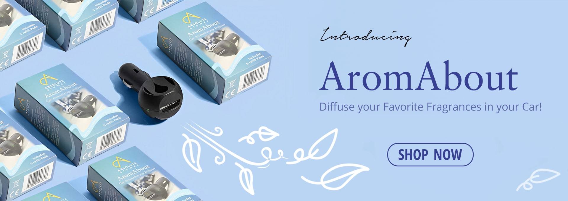 AromAbout Car Diffuser Banner