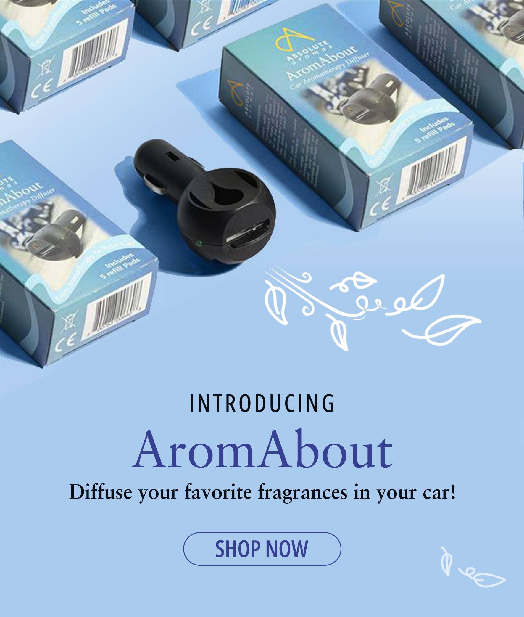 AromAbout Car Diffuser Banner